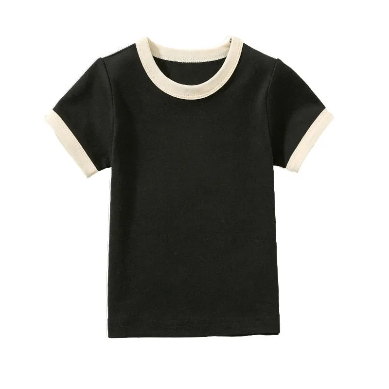 100% Cotton Short Sleeves Round Neck Tops