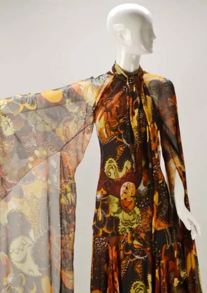 1970s Stavropoulos Silk Print Dress