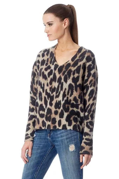 360 Sweater- Geraldine White Smoke/Leopard