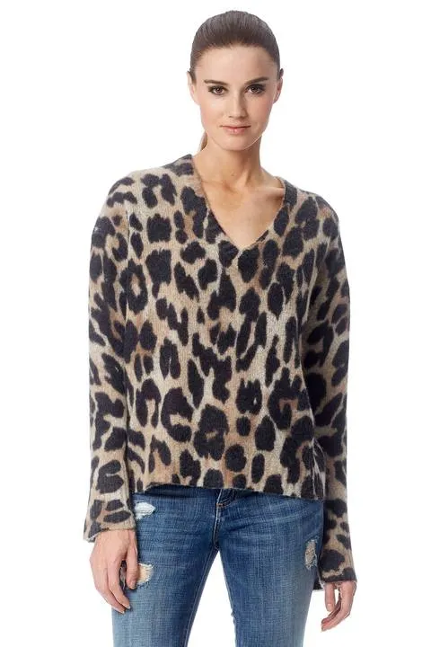 360 Sweater- Geraldine White Smoke/Leopard