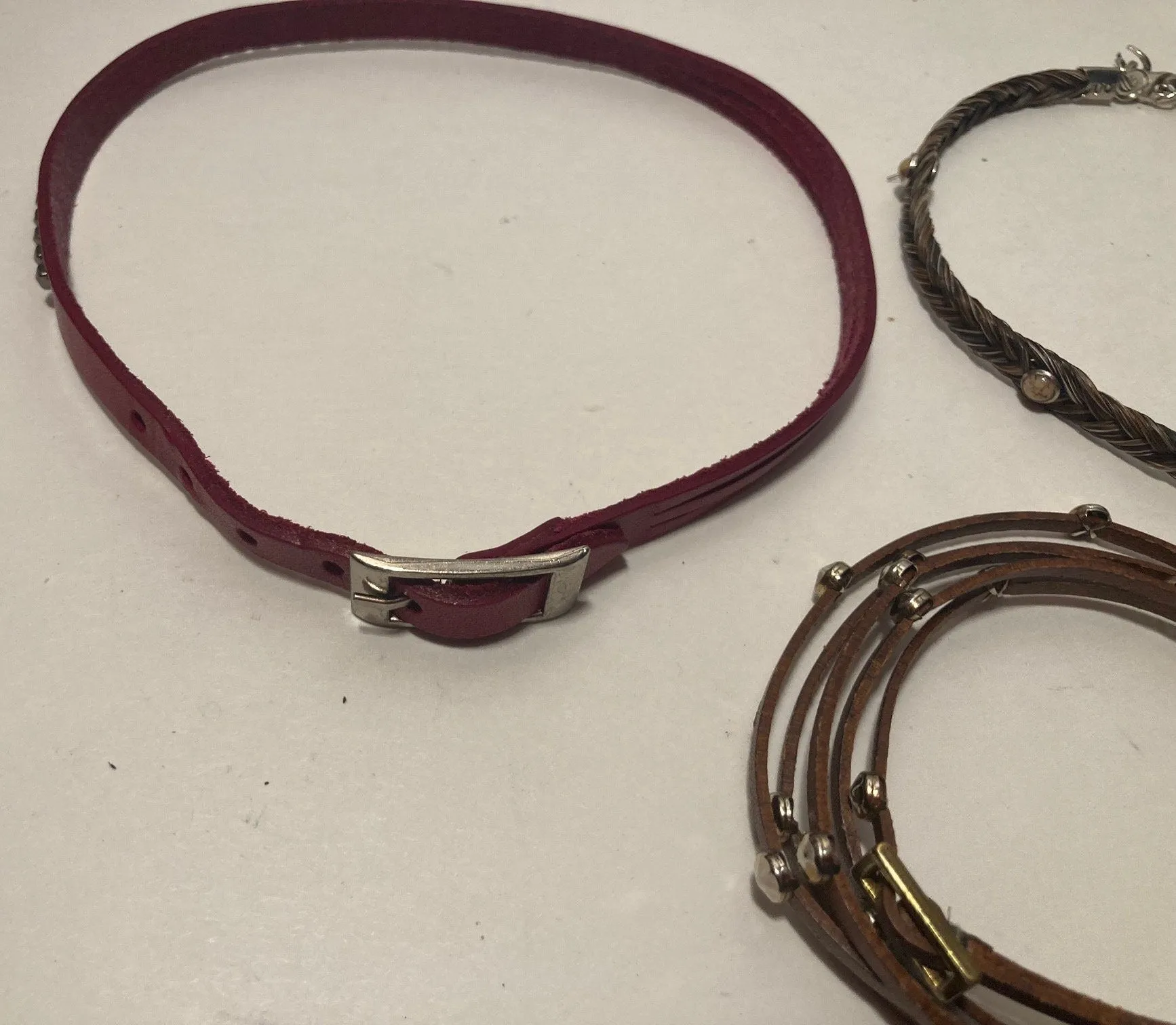 6 Vintage Leather Chokers, Bracelets, Really Nice Designs, Very Nice, Dress, Attire, Fashion, Necklace, Clothing, Quality