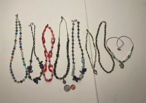 8 Vintage Metal Beaded Necklaces, Really Nice Different Beads and Designs, Very Nice, Dress, Attire, Fashion, Necklace, Clothing, Quality