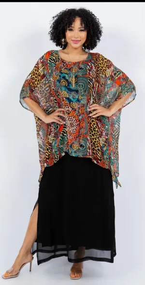 Aboriginal Dreaming Oversize Pacifica Tunic Top Lagenlook Boho Hippie Chic SML-6X 