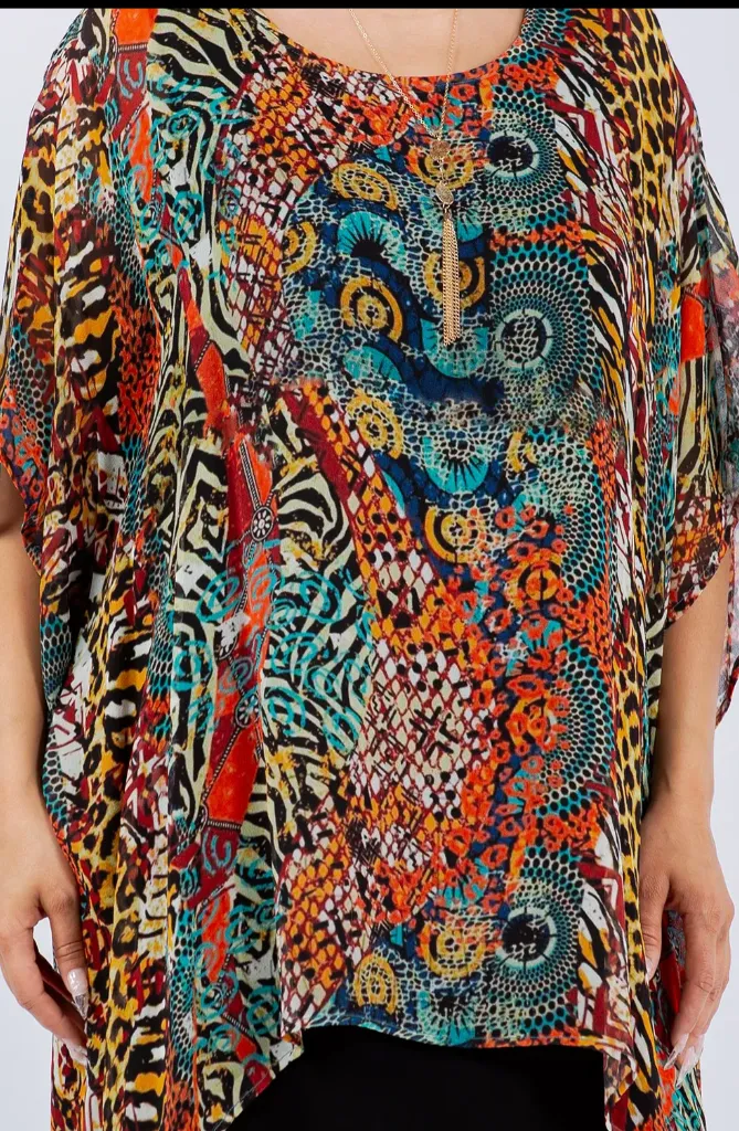 Aboriginal Dreaming Oversize Pacifica Tunic Top Lagenlook Boho Hippie Chic SML-6X 