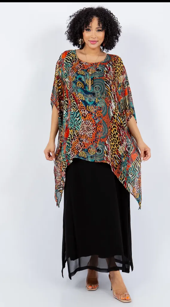 Aboriginal Dreaming Oversize Pacifica Tunic Top Lagenlook Boho Hippie Chic SML-6X 