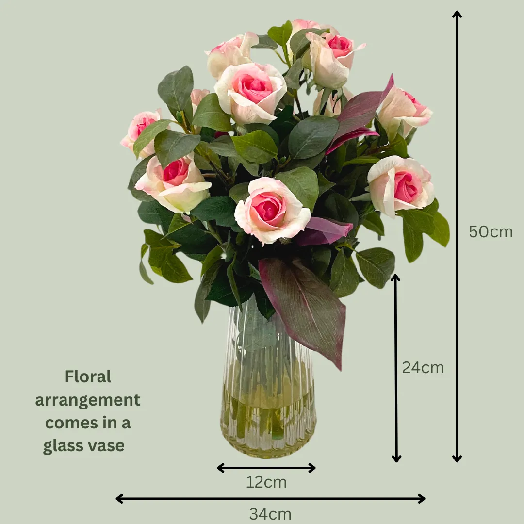 Artificial Floral Arrangement (Ex Rental) - Pink Roses