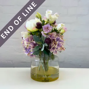 Artificial Floral Arrangement (Ex Rental) - White and Purples #5