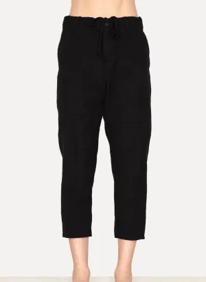 Black   Grey Wool Linen Blend Lounge Pants