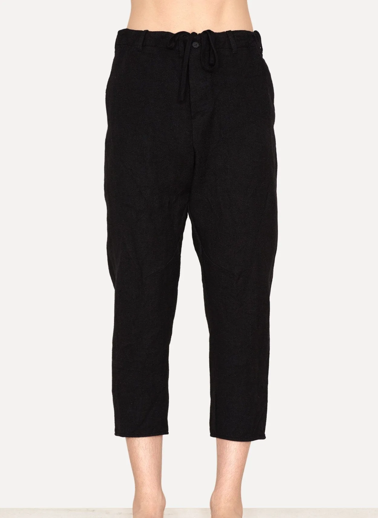 Black   Grey Wool Linen Blend Lounge Pants