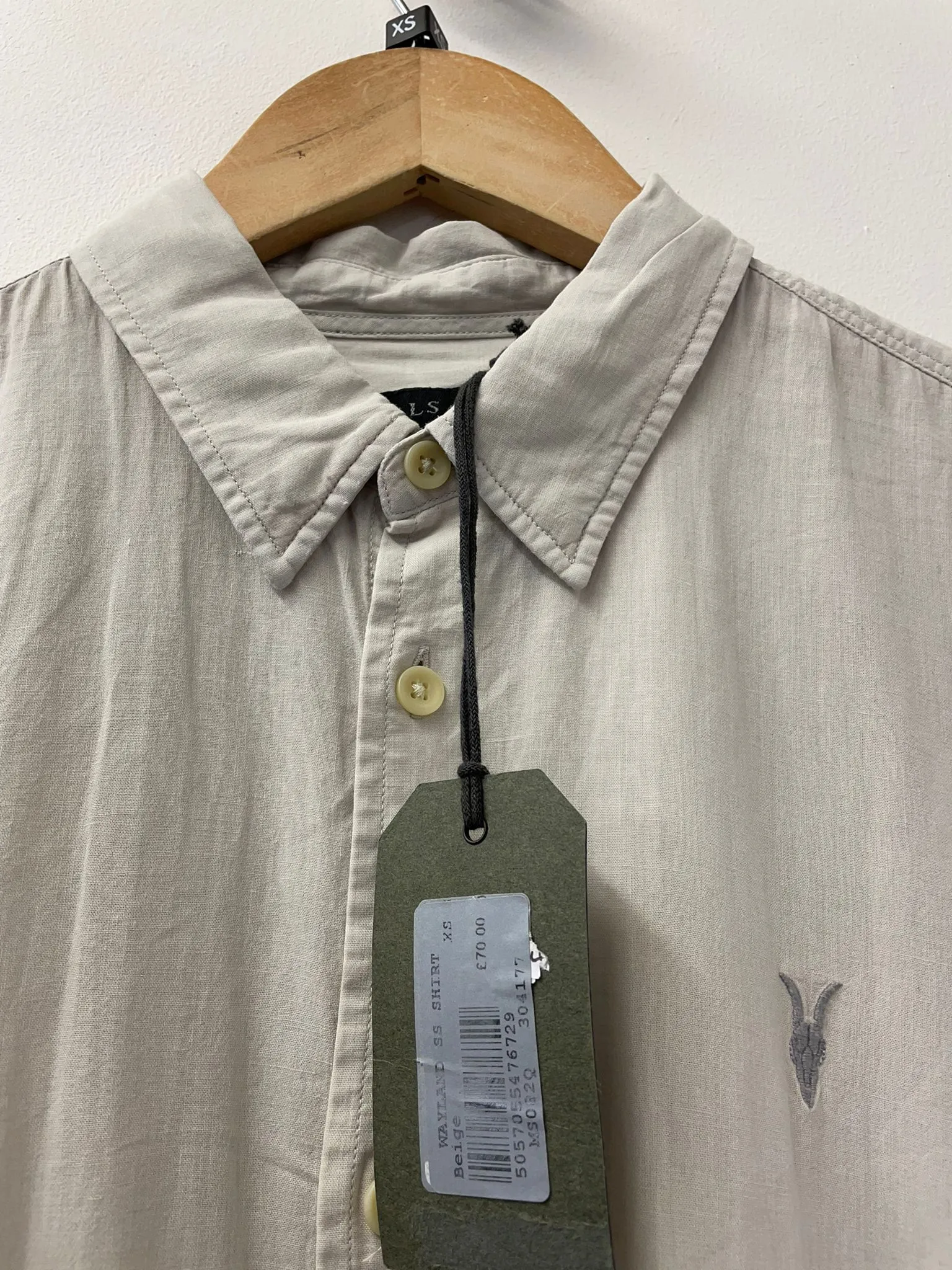 BNWT AllSaints Wayland SS Shirt Beige Size XS