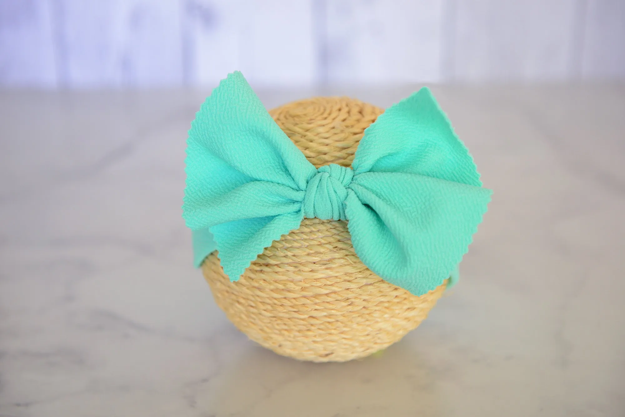 Bow Headband - Textured - Mint