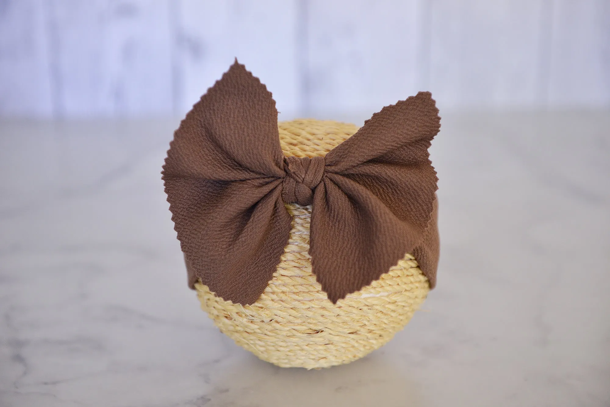 Bow Headband - Textured - Mocha