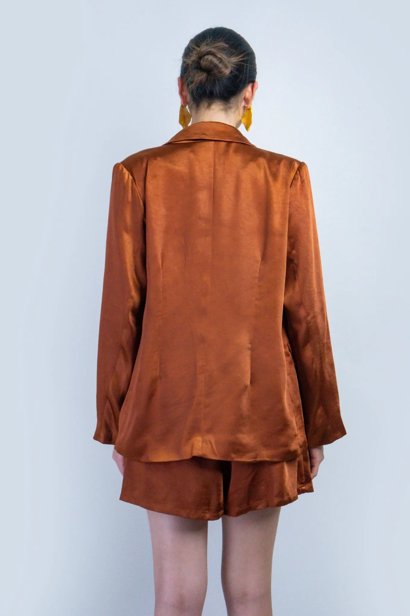 Bronze Satin Blazer Jacket