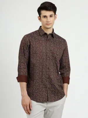 Brown Solid Smart Fit Semi Casual Shirt | Greenfibre