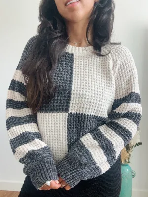 Charcoal Checkered Sweater