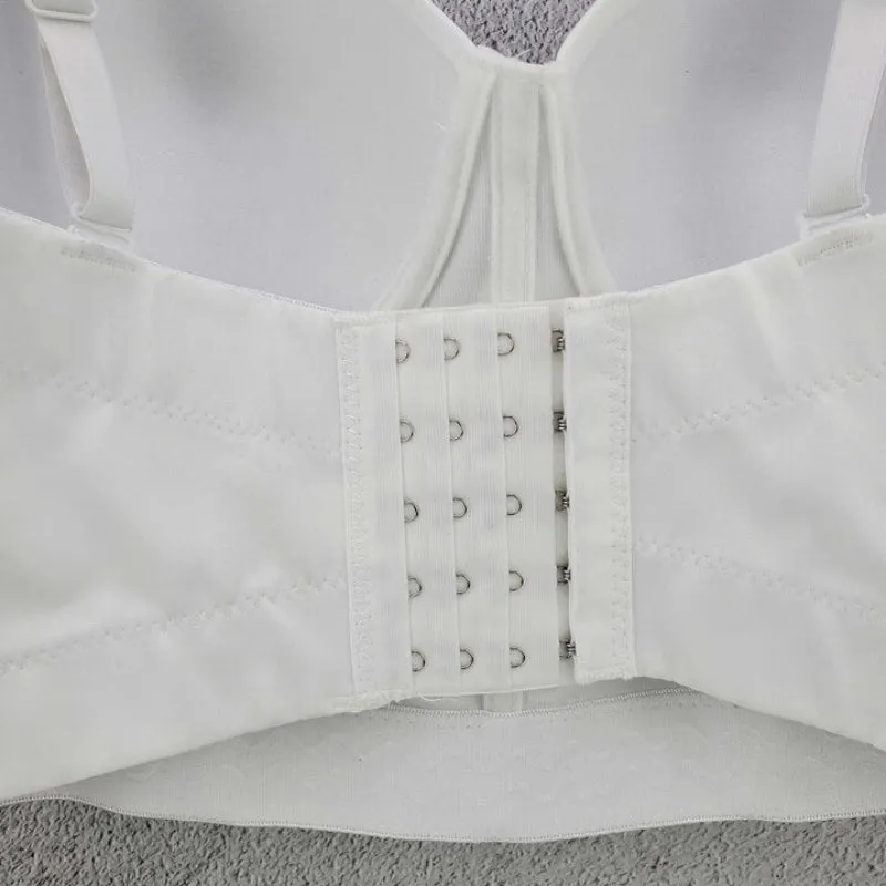 Chic Pearl Embellished Bustier Crop Top with Straps