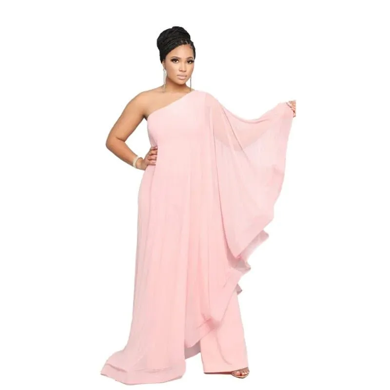 Chiffon One Shoulder Jumpsuits