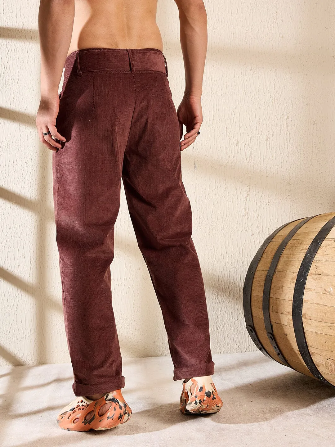 Chocolate Corduroy Korean Pants