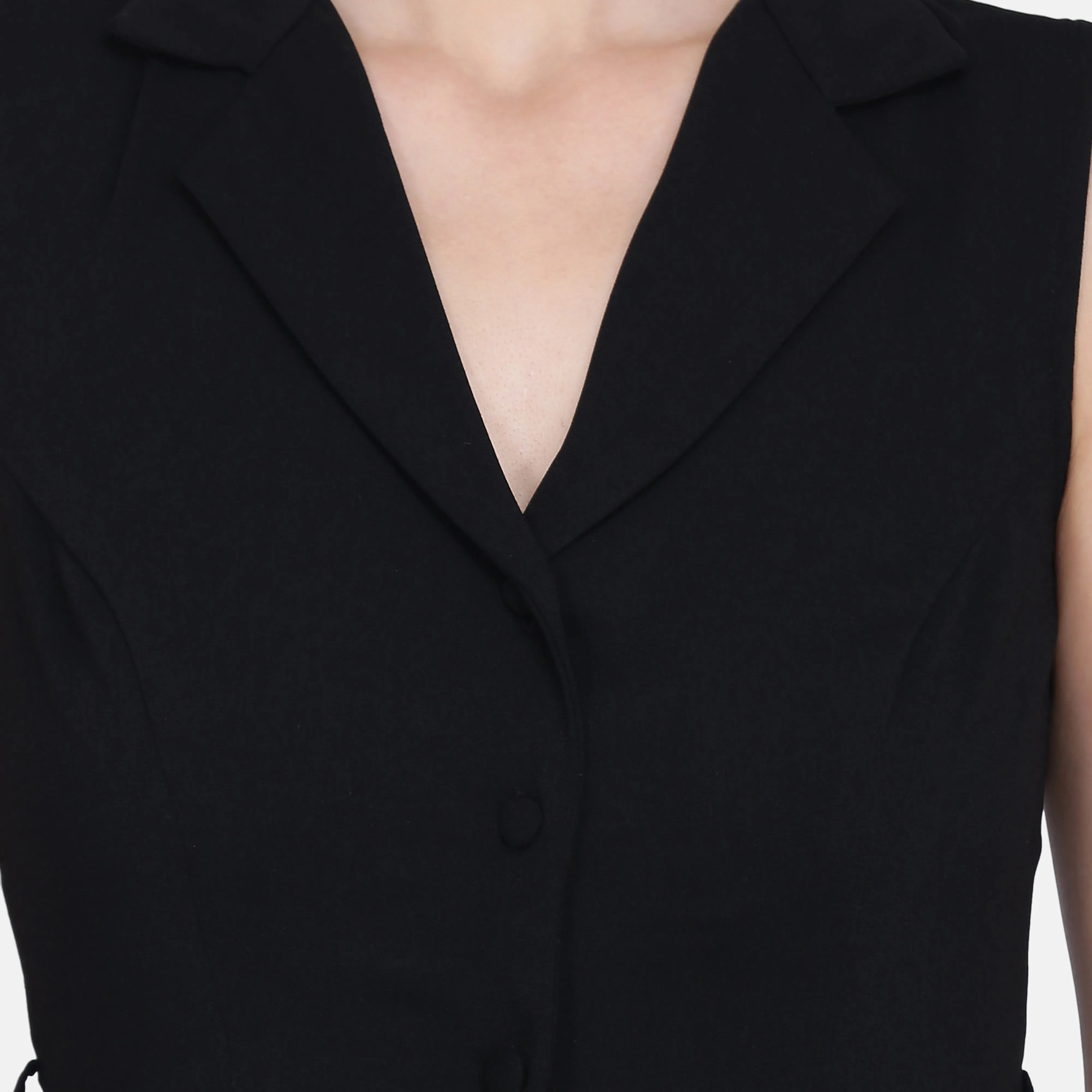 Classic outfit for everyday Work Poly Crepe Jumpsuit - Black