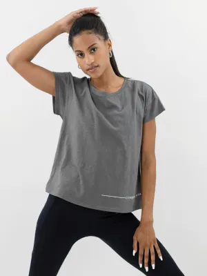 CorePower Yoga Charcoal Boxy Tee