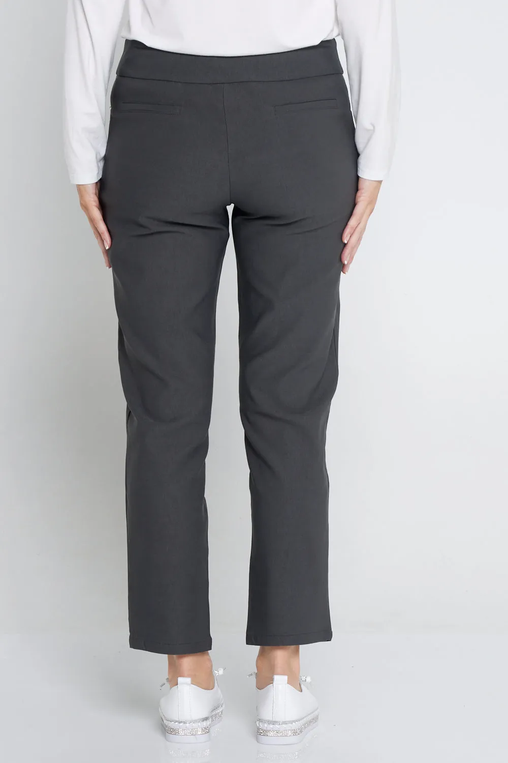 Dana Bengaline Capri Pants - Charcoal