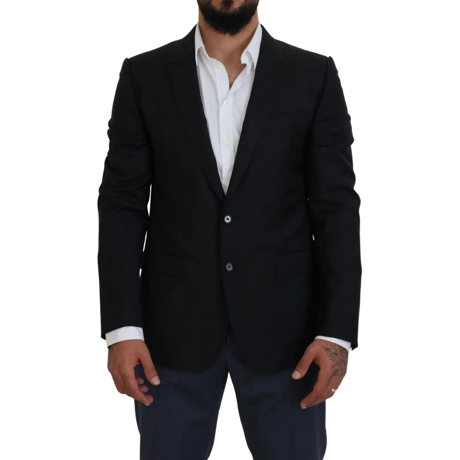 Dolce & Gabbana Elegant Dark Blue Martini Blazer