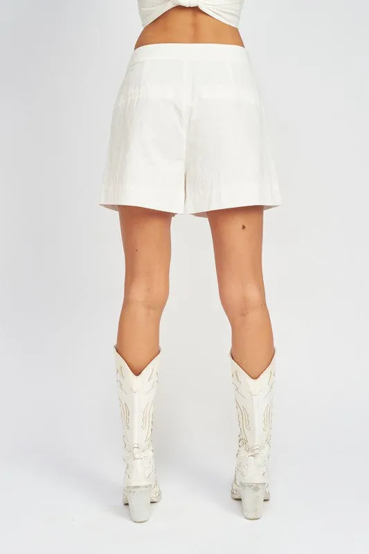 Emory Park COTTON HIGHWAIST TUCKED SHORTS