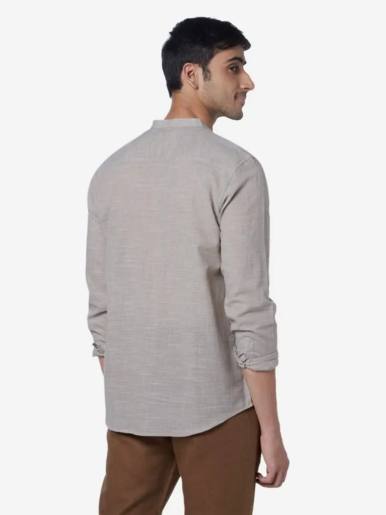 ETA Taupe Self-Pattern Resort Shirt