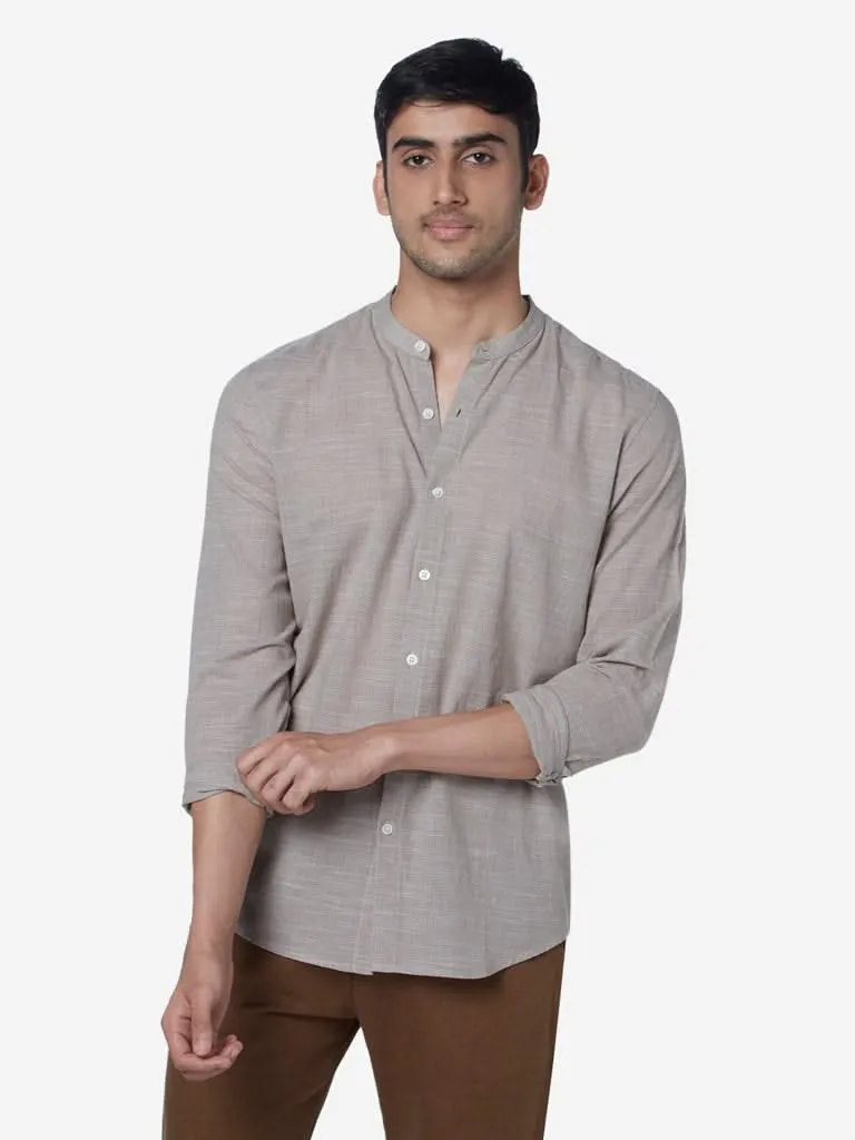 ETA Taupe Self-Pattern Resort Shirt