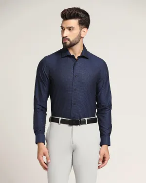 Formal Navy Textured Shirt - Dunken