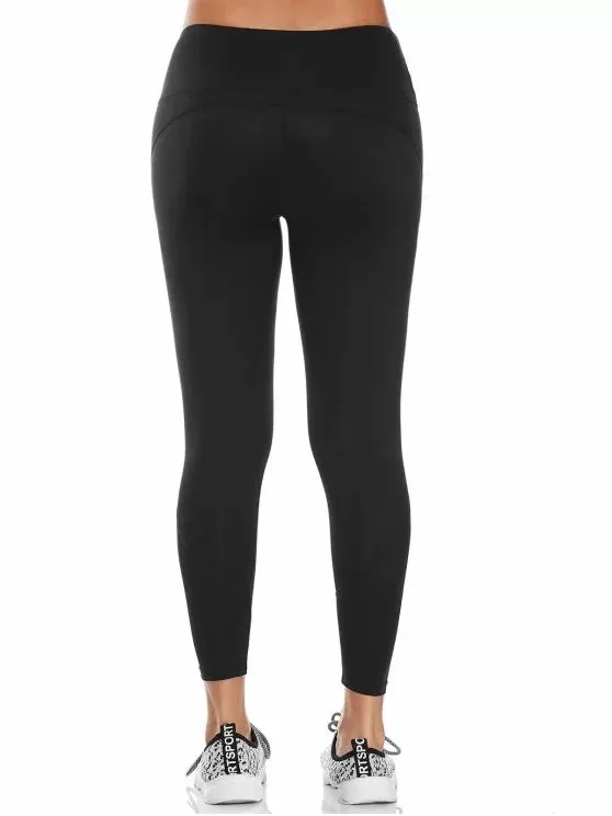 Fun Midi Waist Capri Mesh Panel Workout Leggings