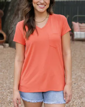 Grace & Lace Perfect Pocket Tee - Apricot