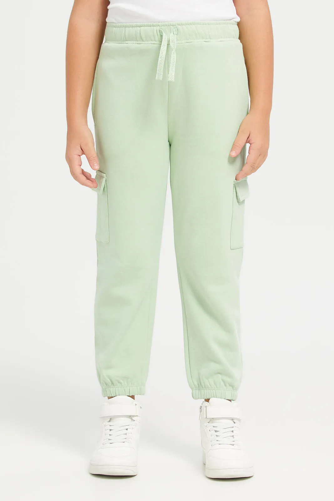 Green Track Pant With Cargo Pockets