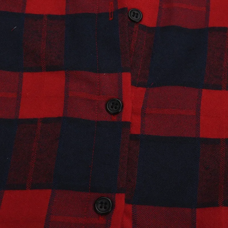 High Quality Asymmetrical Plaid Long Sleeve Shirt