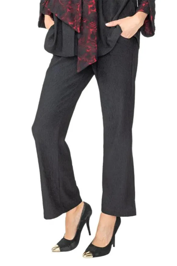 IC Collection Textured Pant in Black - 6938P