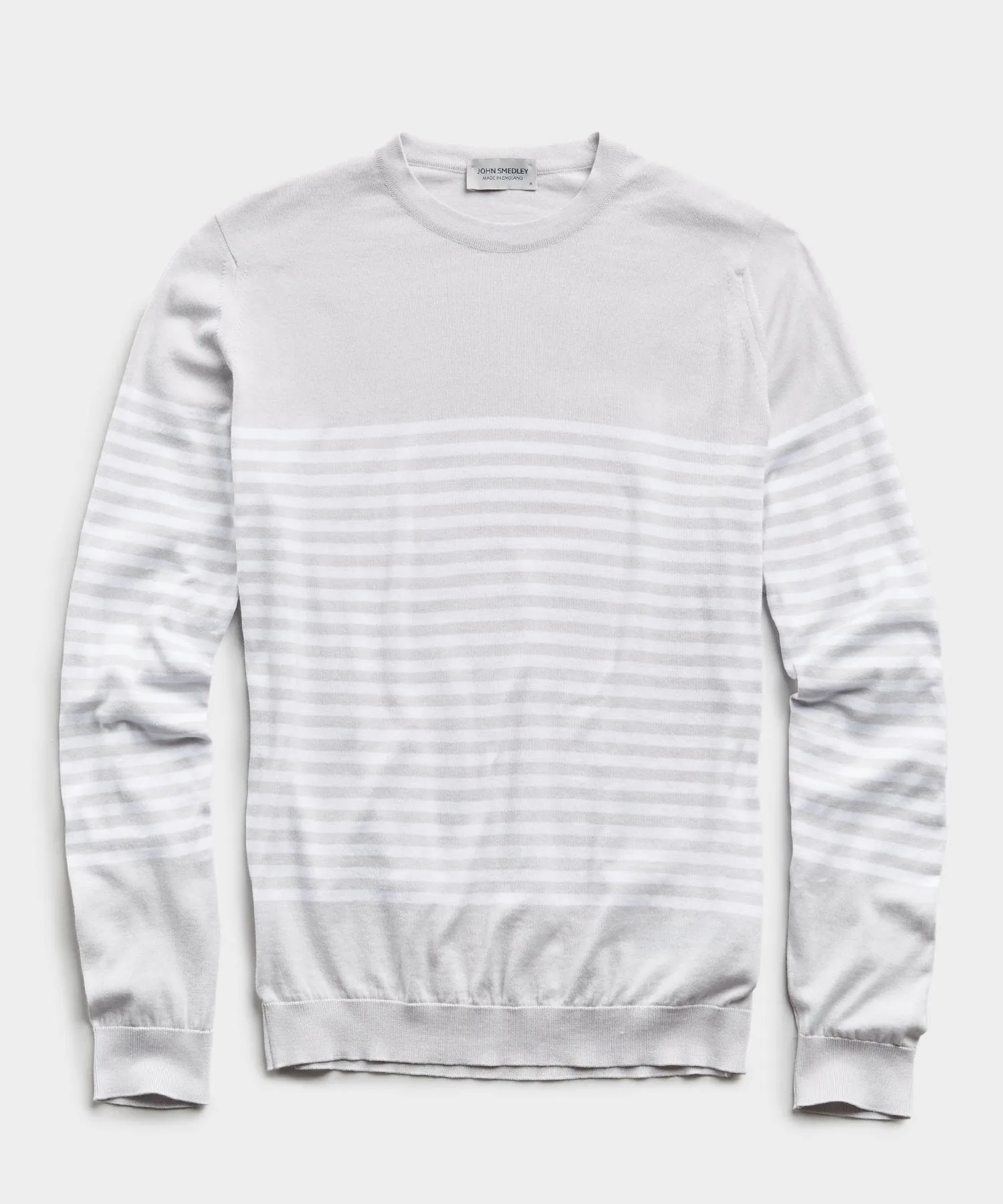 John Smedley Sea Island Cotton Stripped Sweater in Cloud