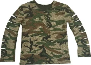 KIDS CAMOUFLAGE CUTSLEEVE TOP