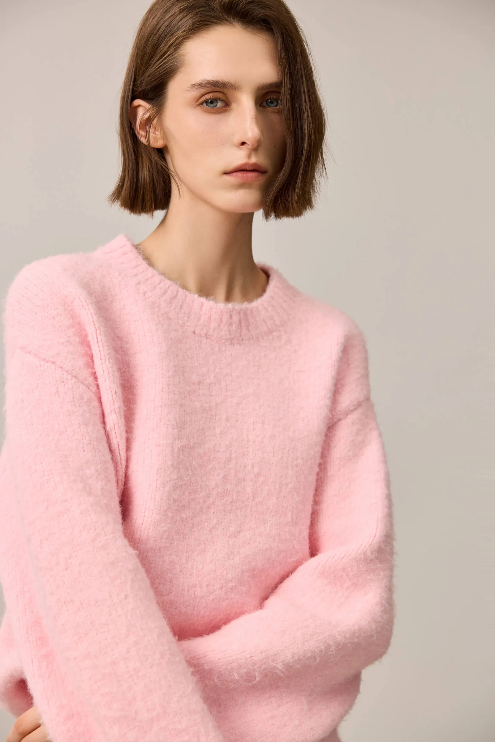 LILY Cozy Fleece-Like Crewneck Sweater