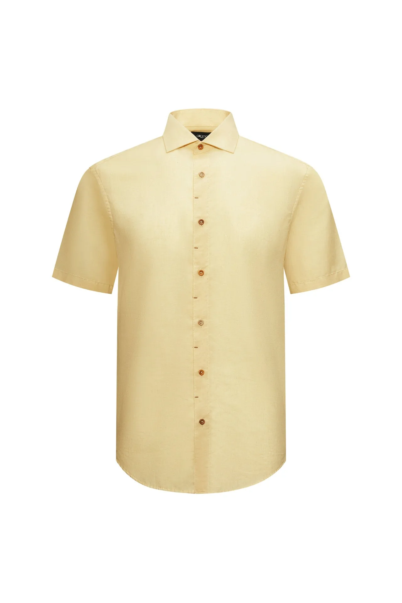 Linen Blend Casual Shirt in Smart Fit Semi-Spread Collar