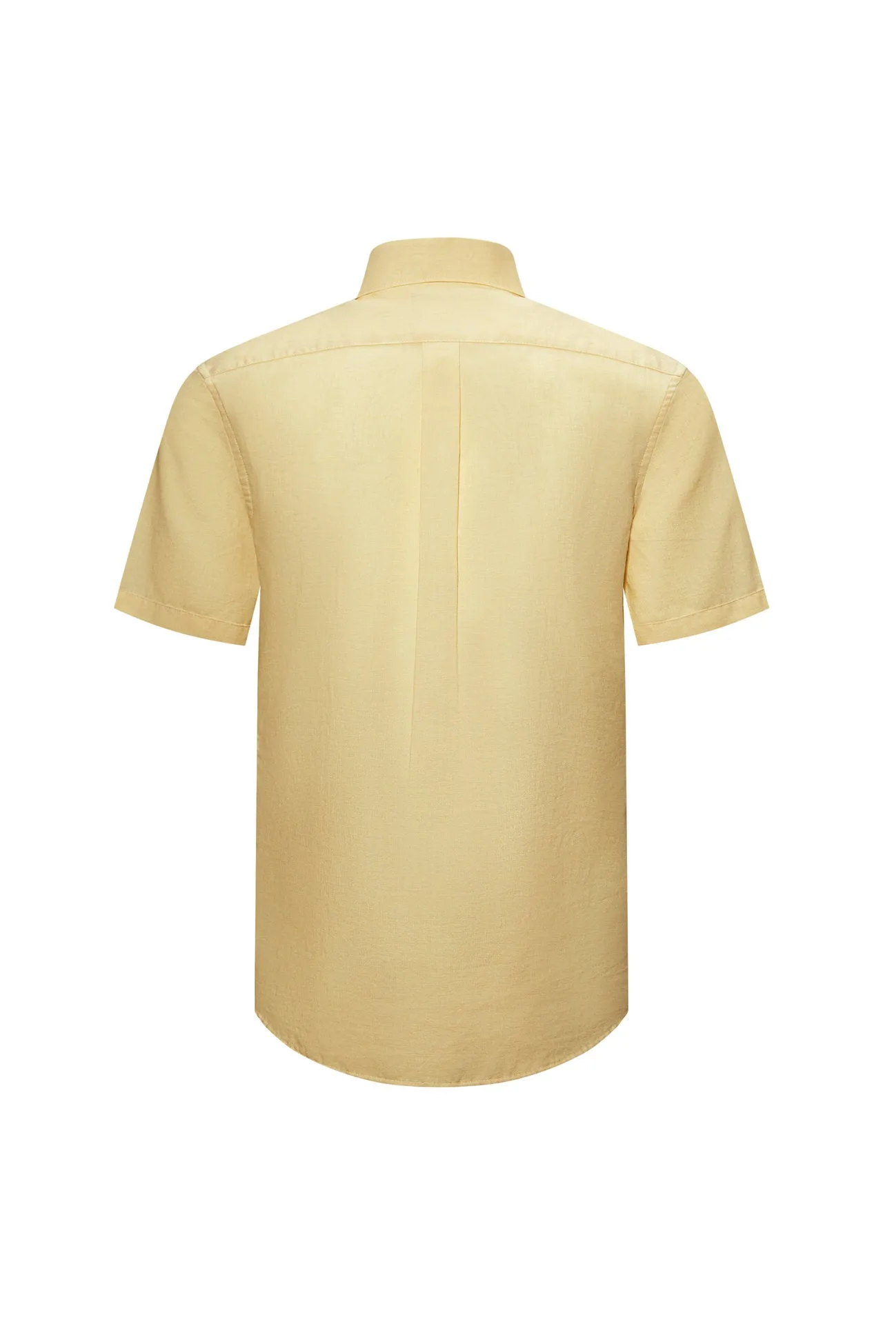 Linen Blend Casual Shirt in Smart Fit Semi-Spread Collar