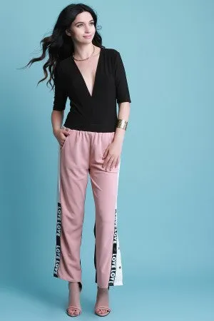 Love Color Block Button-Up Mid Rise Pants