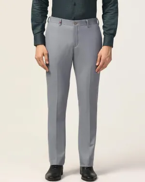 Luxe Slim Comfort B-95 Formal Grey Textured Trouser - Bugati