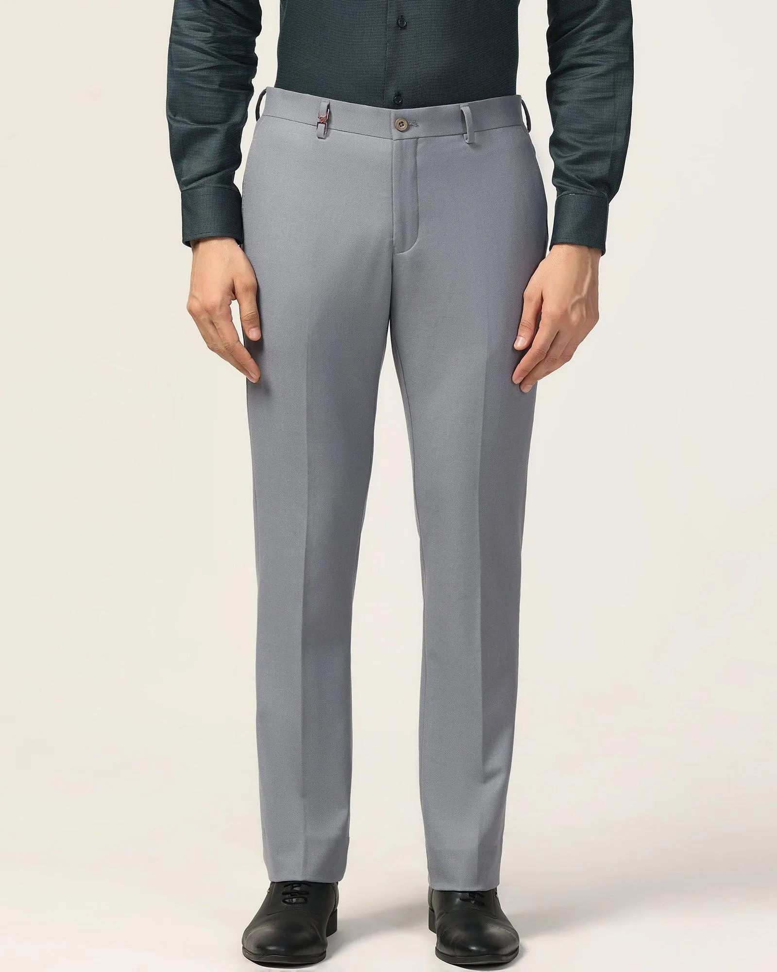 Luxe Slim Comfort B-95 Formal Grey Textured Trouser - Bugati