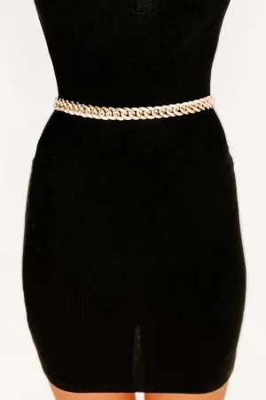 Mello Gold Chunky Curb Chain Adjustable Belt