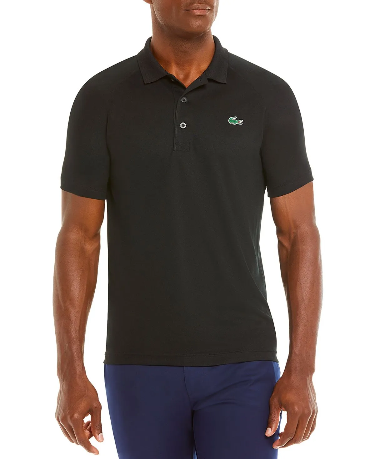 Men's breathable anti-run polo shirt sport interlock Lacoste, black