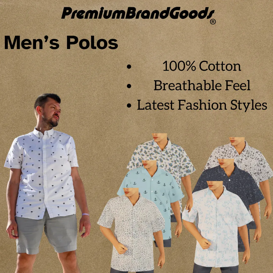 Men's Cotton Button down Short Sleeve Shirts 3 Pack