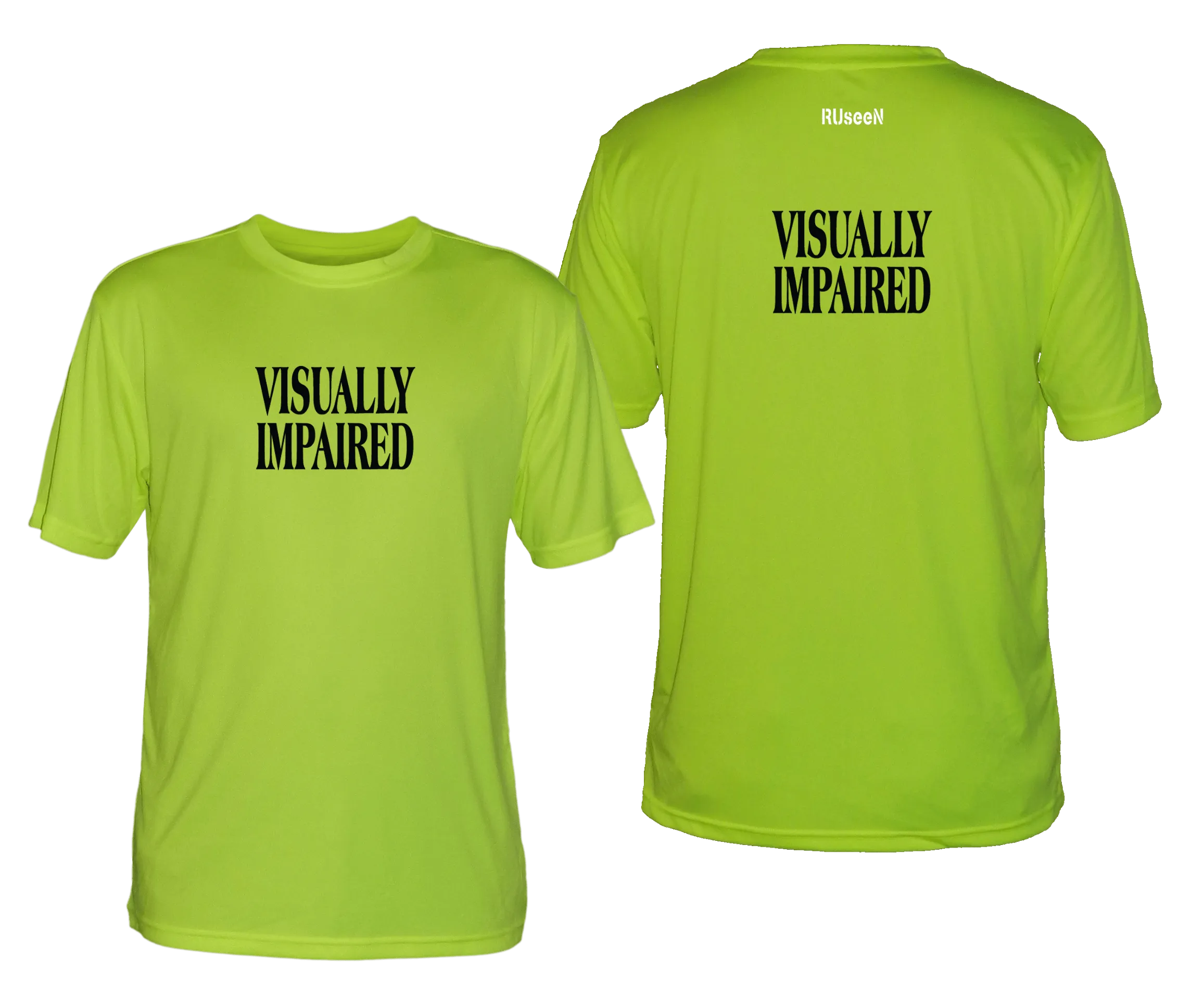 Men's VISUALLY IMPAIRED Short Sleeve Shirt - Reflective or Black Text