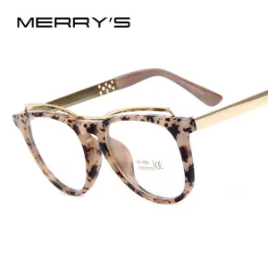 MERRY'S Fashion Women Cat's Eye Glasses Frame Brand Designer Frames Print Frame Women Eyeglasses Frames High quality