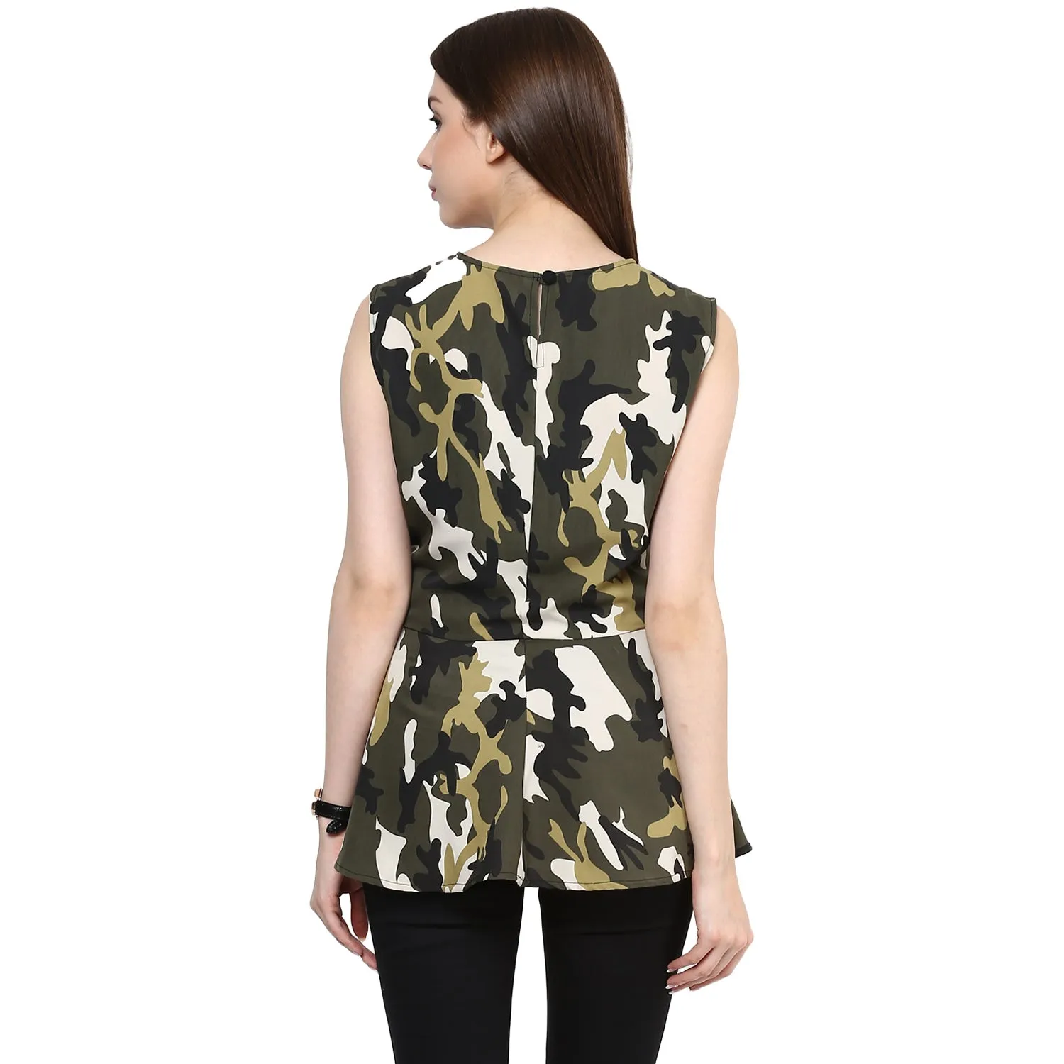 Military Peplum Top