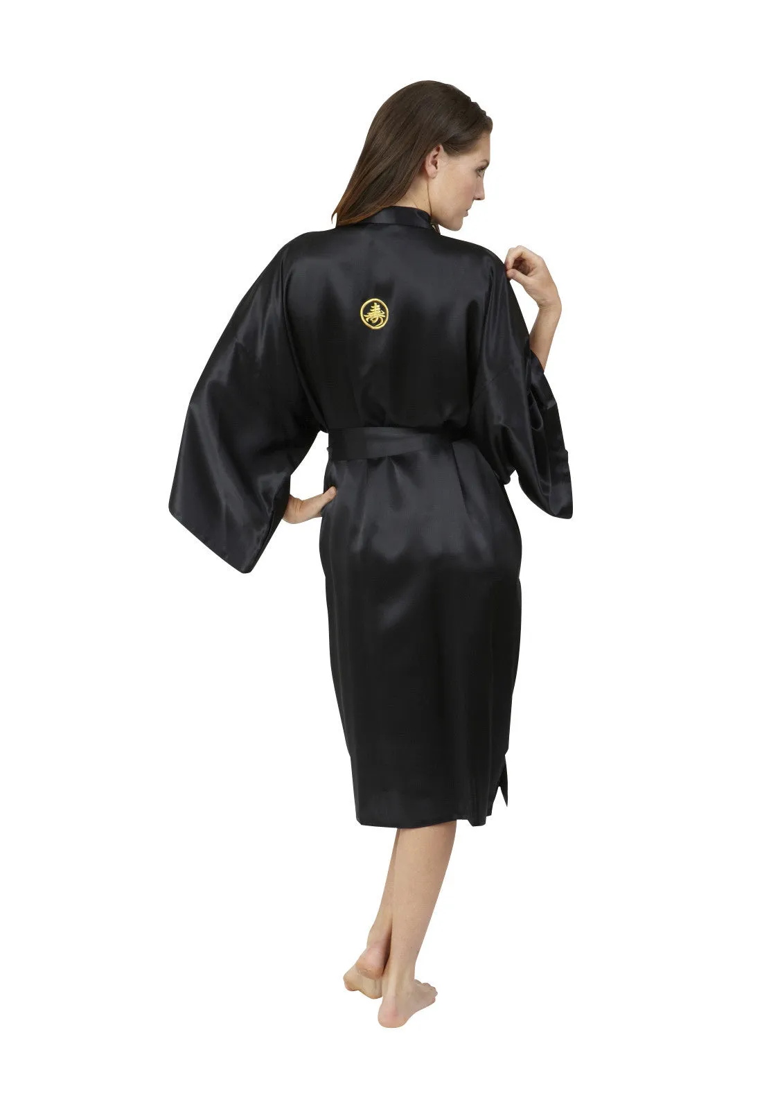 Mitsumon Womens Short Silk Kimono